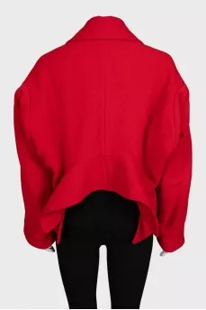 Red Upside Down Cropped Coat