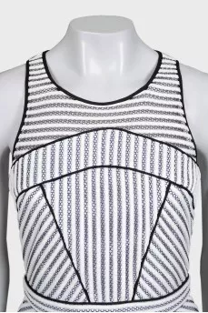 Fitted white top with peplum