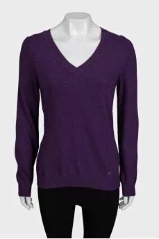 Purple V-neck jumper