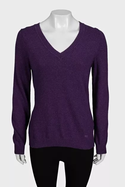 Purple V-neck jumper