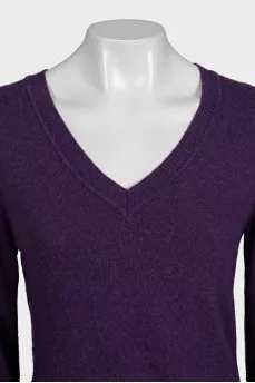 Purple V-neck jumper
