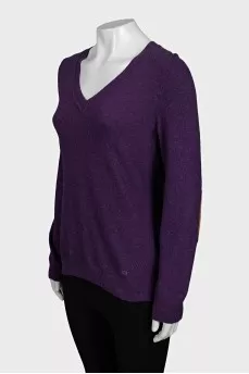 Purple V-neck jumper