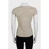 V-neck T-shirt with striped print