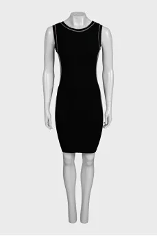 Black bodycon dress with contrasting inserts