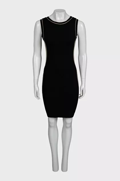 Black bodycon dress with contrasting inserts
