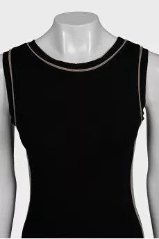 Black bodycon dress with contrasting inserts