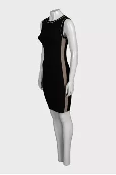 Black bodycon dress with contrasting inserts