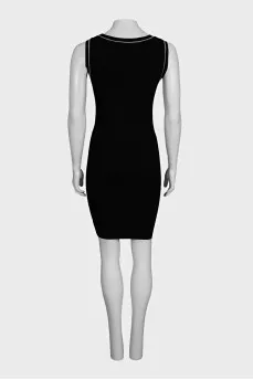 Black bodycon dress with contrasting inserts