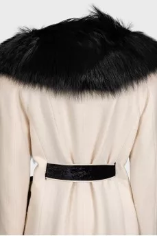 White coat with fox fur