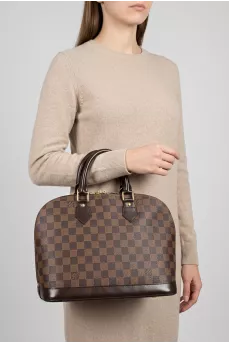 Brown tote in Alma canvas