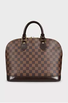 Brown tote in Alma canvas