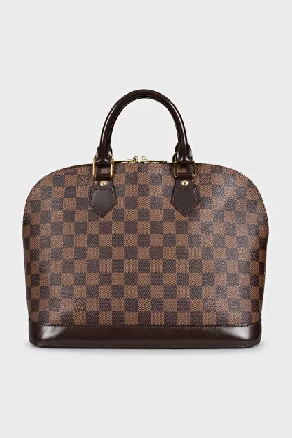 Brown tote in Alma canvas