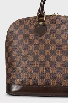 Brown tote in Alma canvas