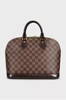 Brown tote in Alma canvas