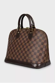 Brown tote in Alma canvas