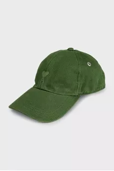 Green cap with embroidered logo