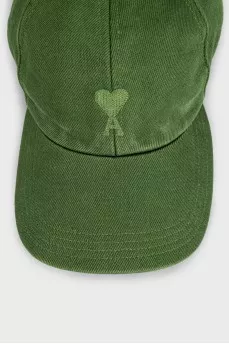 Green cap with embroidered logo