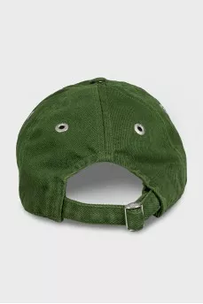 Green cap with embroidered logo