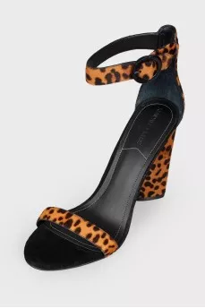 Women's pony skin sandals