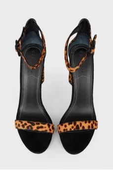 Women's pony skin sandals