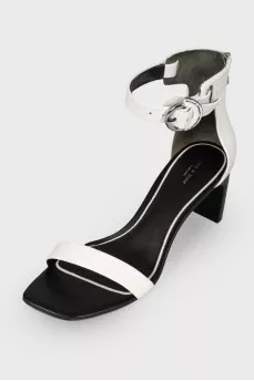 White patent leather sandals