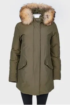 Khaki down jacket
