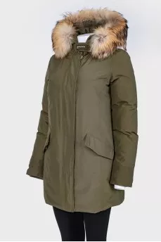 Khaki down jacket