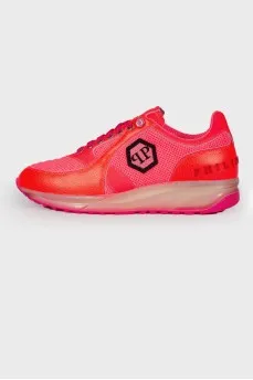 Bright pink sneakers