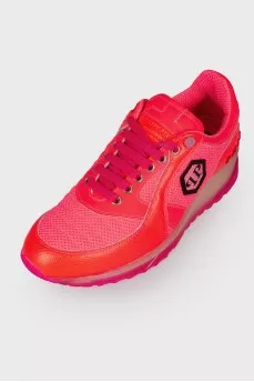 Bright pink sneakers
