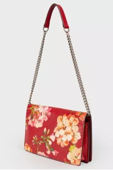 Сумка Chain Wallet Blooms Print Leather