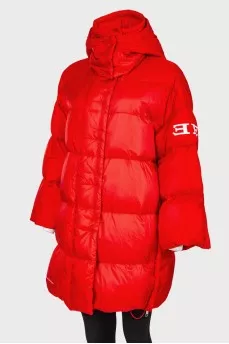 Long quilted down jacket