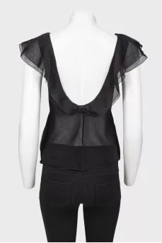 Semi-transparent ruffle top