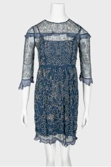 Blue beading dress