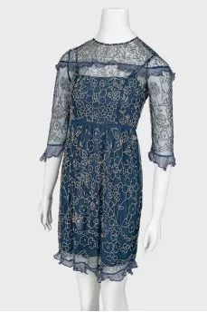 Blue beading dress