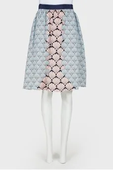 Printed silk skirt