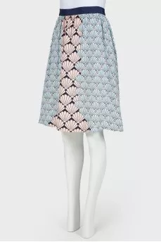 Printed silk skirt