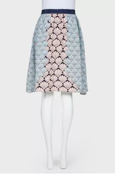 Printed silk skirt