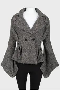 Black and white jacked with flared sleeves