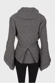 Black and white jacked with flared sleeves
