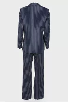 Striped suit with golden buttons