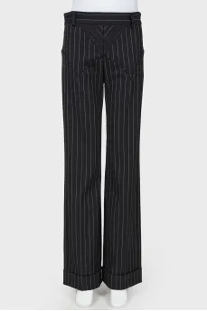 Striped wool trousers