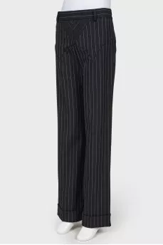 Striped wool trousers