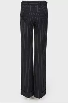 Striped wool trousers
