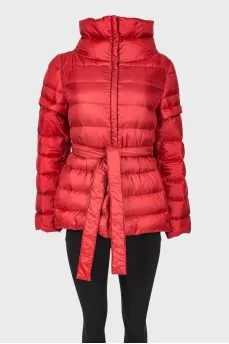 Red jacket with detachable sleeves