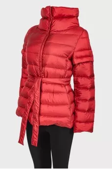 Red jacket with detachable sleeves