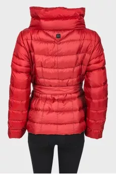 Red jacket with detachable sleeves