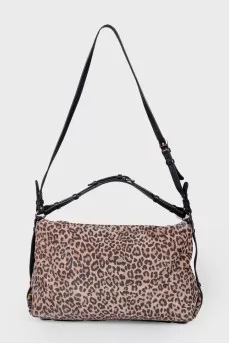 Suede bag in a leopard print
