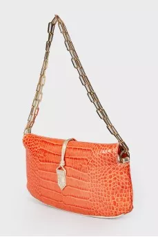 Coral bag with reptile embossing