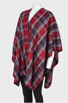 Red check poncho