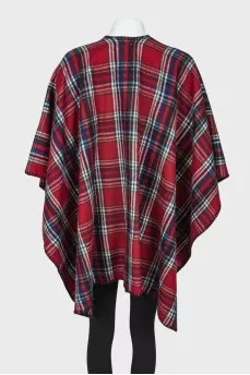 Red check poncho
